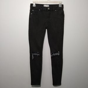Free People Black Skinny Jeans. Sz:w24 EUC